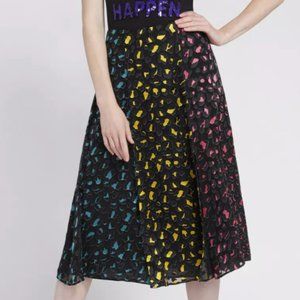 Alice + Olivia Jenessa Leopard Print Rainbow Skirt